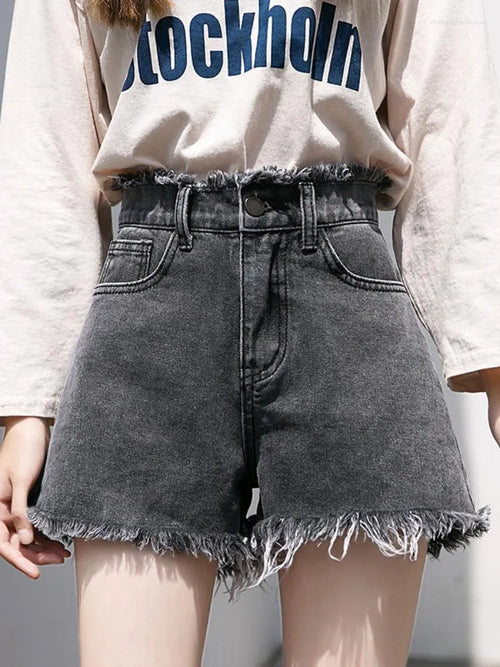 Cropped denim short